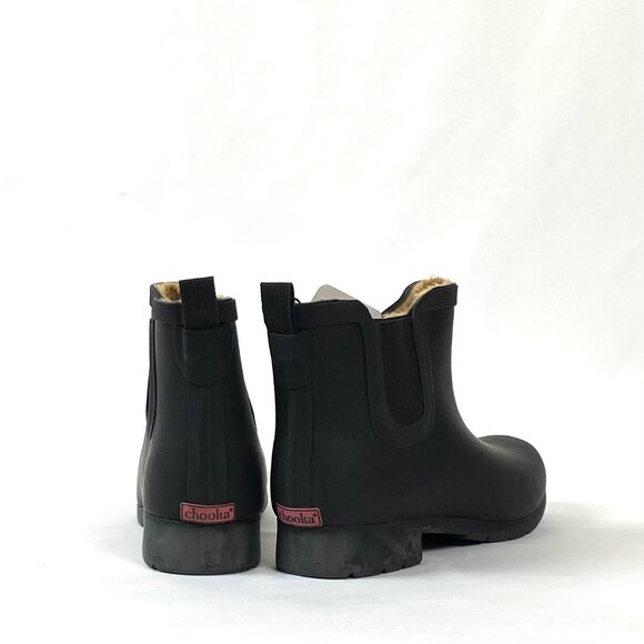 New Chooka Delridge Black Chelsea Faux Fur Waterproof Ankle Boot 8 - Picture 7 of 14